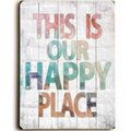 One Bella Casa One Bella Casa 0004-4664-25 9 x 12 in. This is Our Happy Place Solid Wood Wall Decor by Misty Diller 0004-4664-25